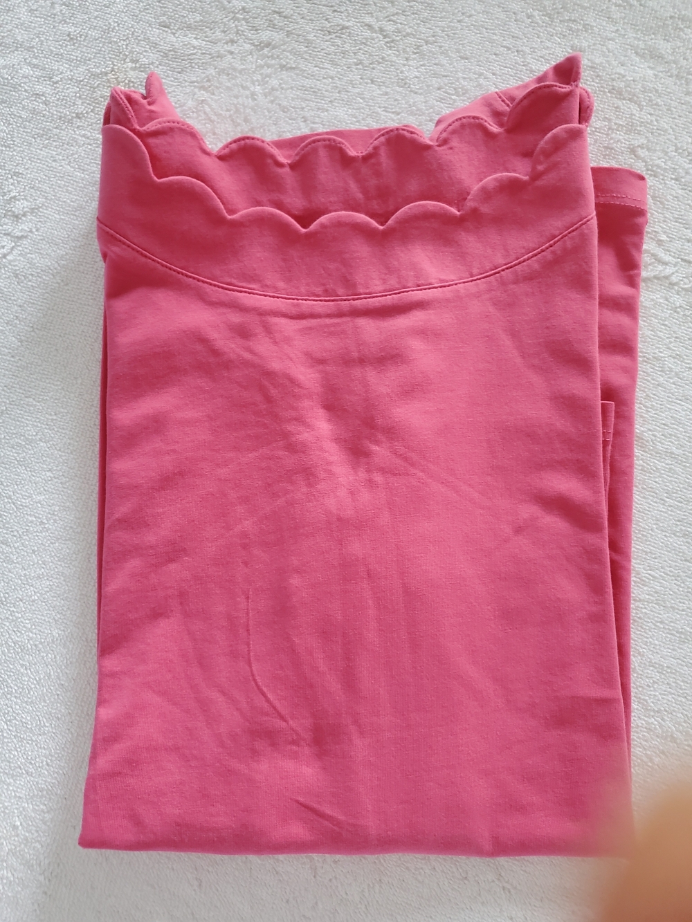 Anne Klein Bright Pink Scallop Neck Blouse